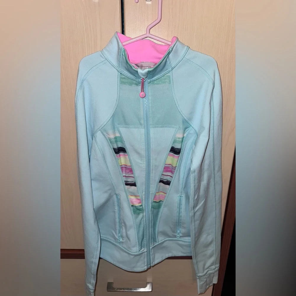 Ivivva by Lululemon Girls Full Zip Athletic Jacket Size 12 Blue Pink